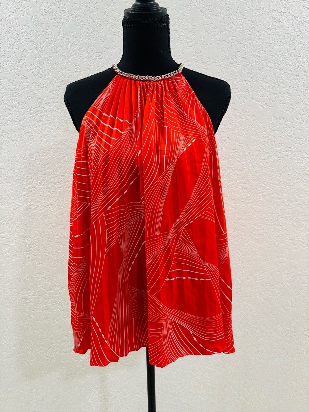 Elie Tahari pleated halter neck blouse
